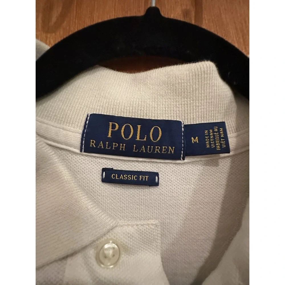 Ralph Lauren  Polo Shirt Men Medium's Chic Cream Classic Fit - Brand New